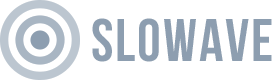 The image depicts the Slowave logo, featuring three concentric circles to the left of the bold, uppercase text SLOWAVE. This branding is as meticulously crafted as their custom email designs.