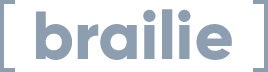 The image shows the word brailie in lowercase letters, enclosed in square brackets, and presented in a dark blue font, perfect for custom email designs aimed at boosting subscriber engagement.