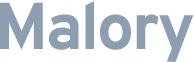 The image shows the word Malory in bold, dark blue text on a white background. The font is sans-serif, making it perfect for custom email designs or email campaigns.