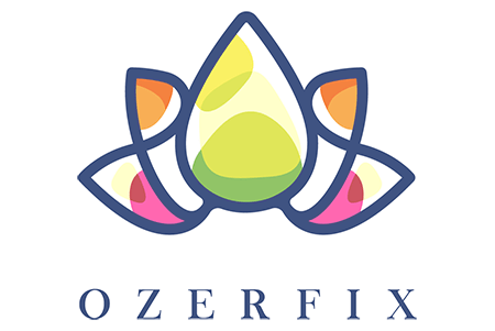 A logo with the text OZERFIX below a stylized graphic of a multi-colored lotus flower, reflecting the vibrant energy of successful email campaigns.