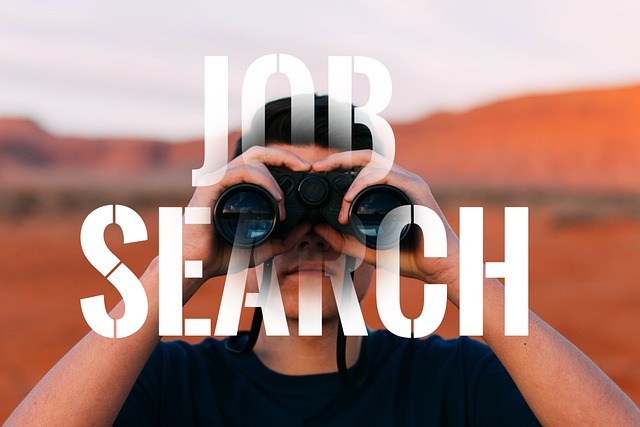 Person looking through binoculars with the words JOB SEARCH overlayed on the image. Desert landscape in the background. Build a High-Quality Email List to improve your marketing strategy with an ESP, and find new opportunities even in the most unlikely places.